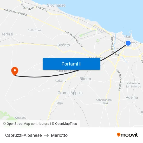 Capruzzi-Albanese to Mariotto map