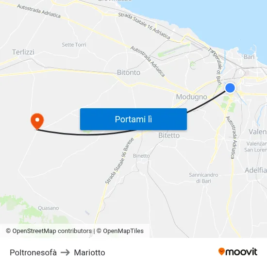 Poltronesofà to Mariotto map