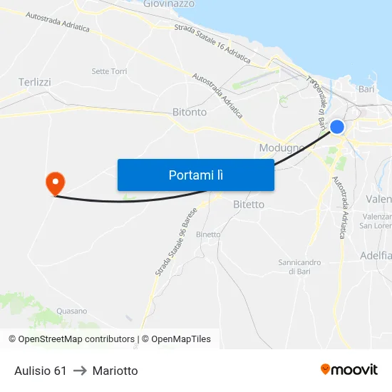 Aulisio 61 to Mariotto map