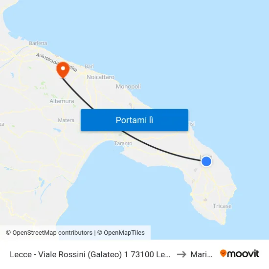 Lecce - Viale Rossini (Galateo) 1 73100 Lecce Le Italia to Mariotto map