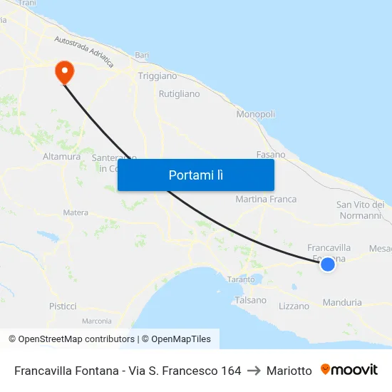 Francavilla Fontana - Via S. Francesco 164 to Mariotto map