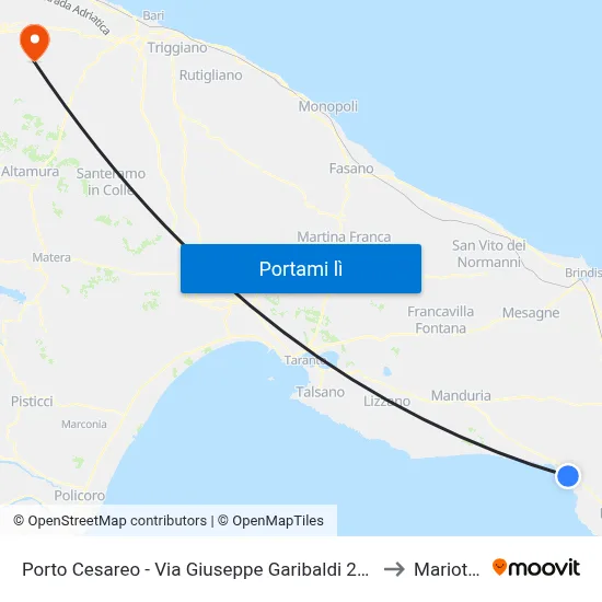 Porto Cesareo - Via Giuseppe Garibaldi 248 to Mariotto map