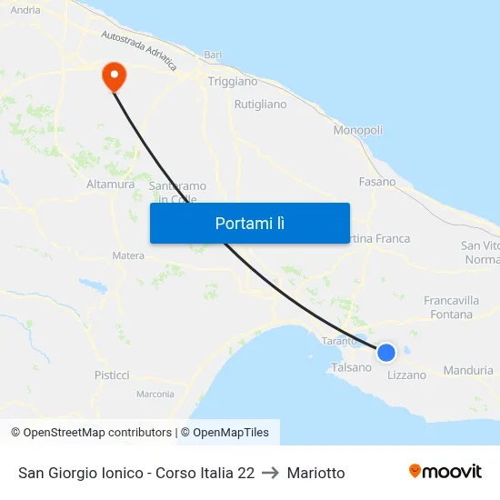 San Giorgio Ionico - Corso Italia 22 to Mariotto map