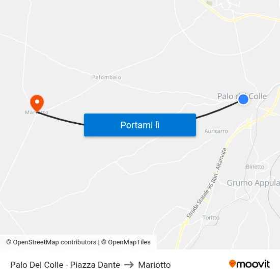 Palo Del Colle - Piazza Dante to Mariotto map