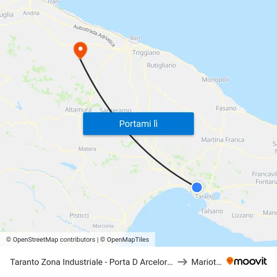 Taranto Zona Industriale - Porta D Arcelor M. to Mariotto map