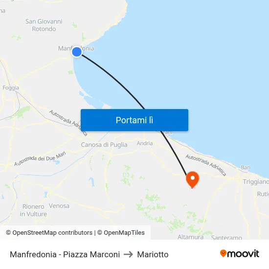 Manfredonia - Piazza Marconi to Mariotto map