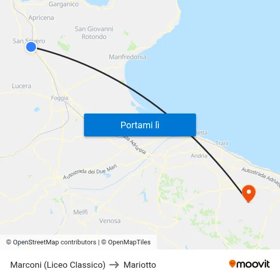 Marconi (Liceo Classico) to Mariotto map