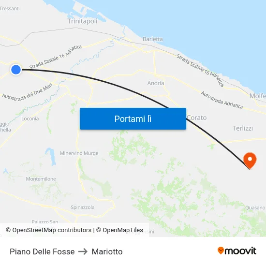 Piano Delle Fosse to Mariotto map