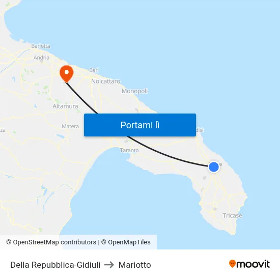 Della Repubblica-Gidiuli to Mariotto map