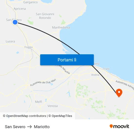 San Severo to Mariotto map