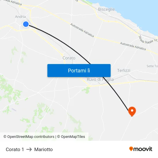 Corato 1 to Mariotto map