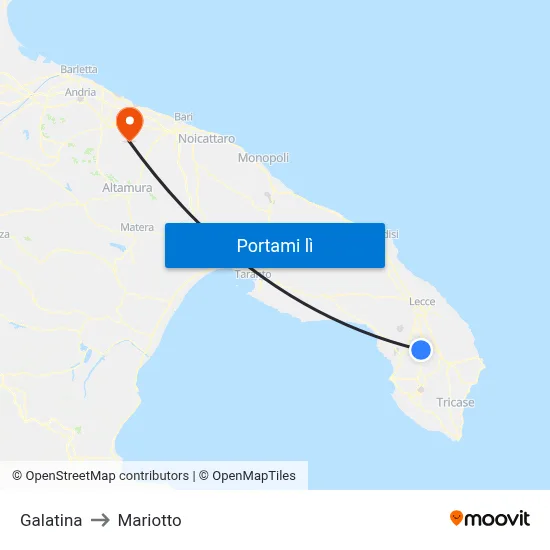 Galatina to Mariotto map
