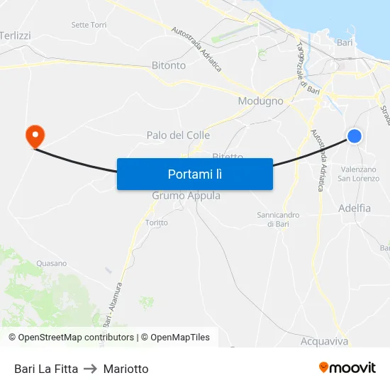 Bari La Fitta to Mariotto map