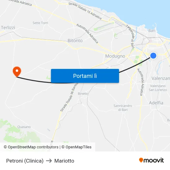 Petroni (Clinica) to Mariotto map