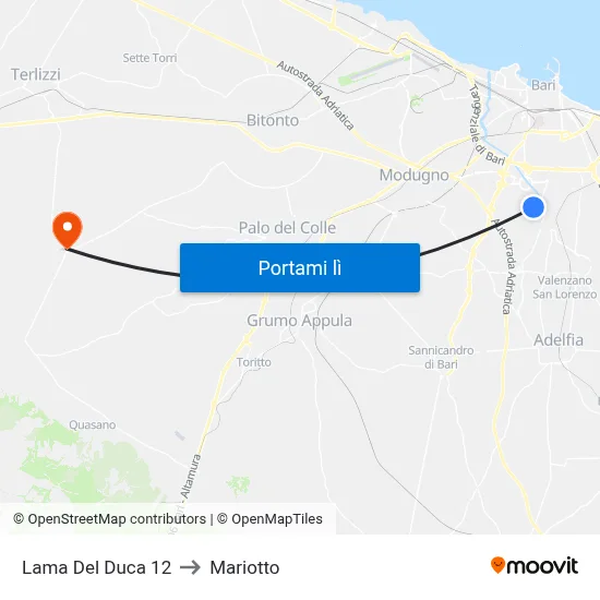 Lama Del Duca 12 to Mariotto map