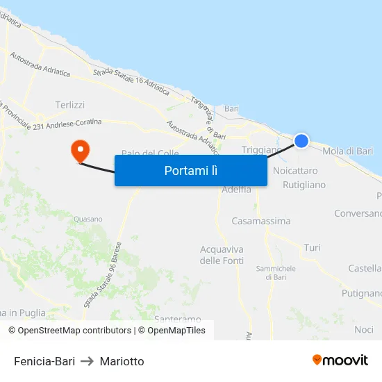 Fenicia-Bari to Mariotto map