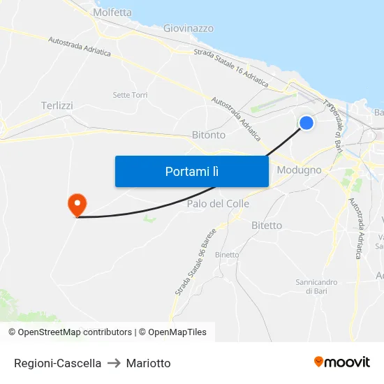 Regioni-Cascella to Mariotto map