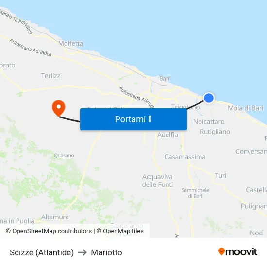 Scizze (Atlantide) to Mariotto map