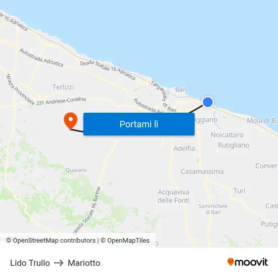 Lido Trullo to Mariotto map