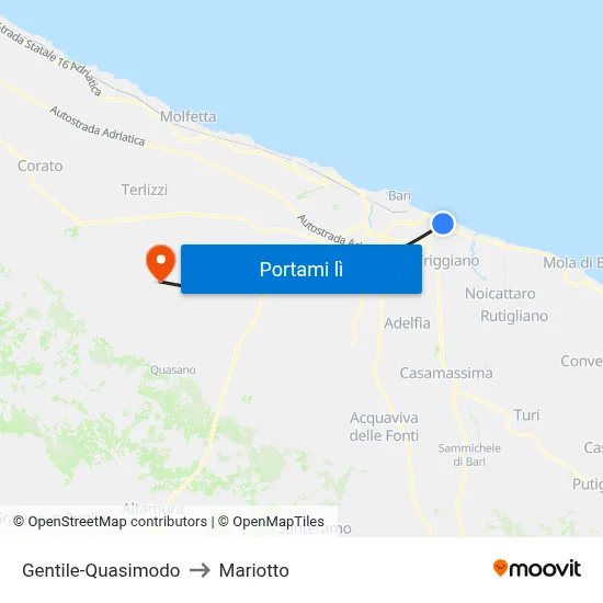 Gentile-Quasimodo to Mariotto map