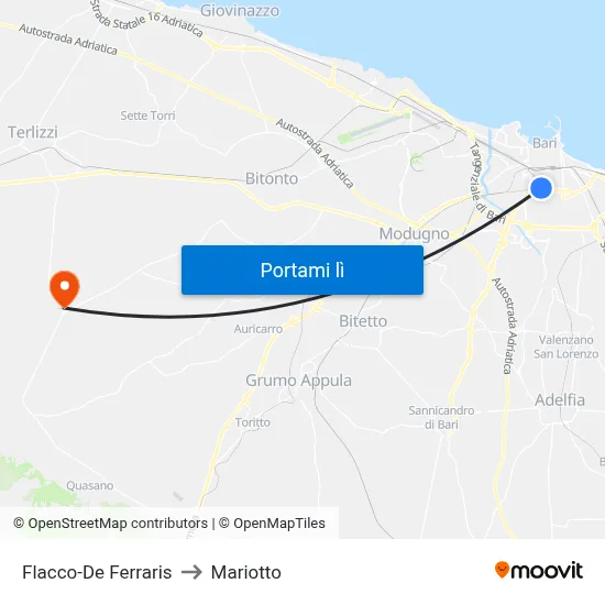 Flacco-De Ferraris to Mariotto map