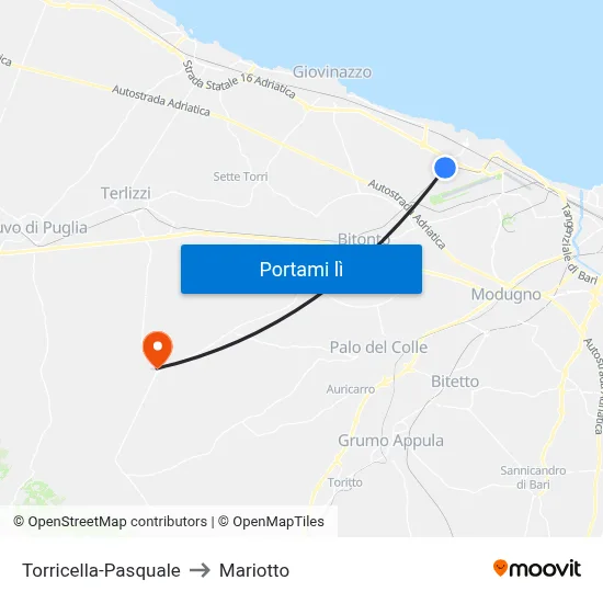Torricella-Pasquale to Mariotto map