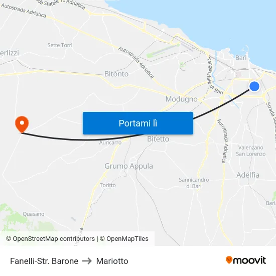 Fanelli-Str. Barone to Mariotto map