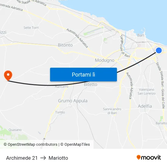 Archimede 21 to Mariotto map
