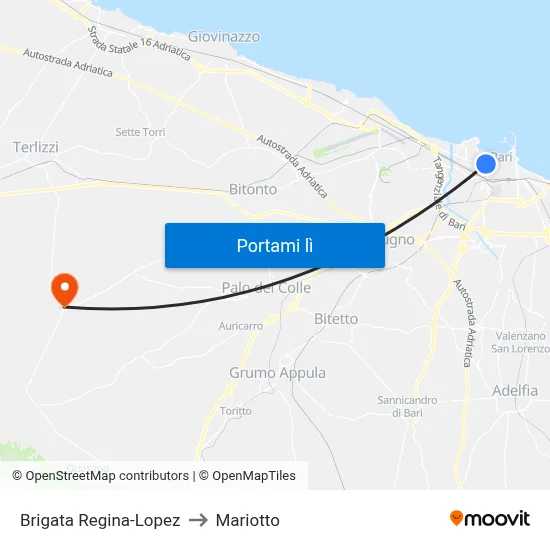 Brigata Regina-Lopez to Mariotto map