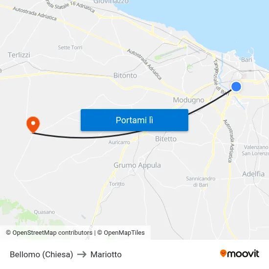 Bellomo (Chiesa) to Mariotto map