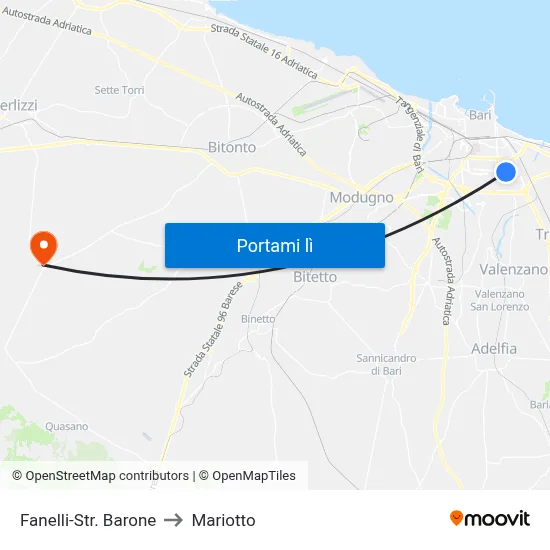 Fanelli-Str. Barone to Mariotto map