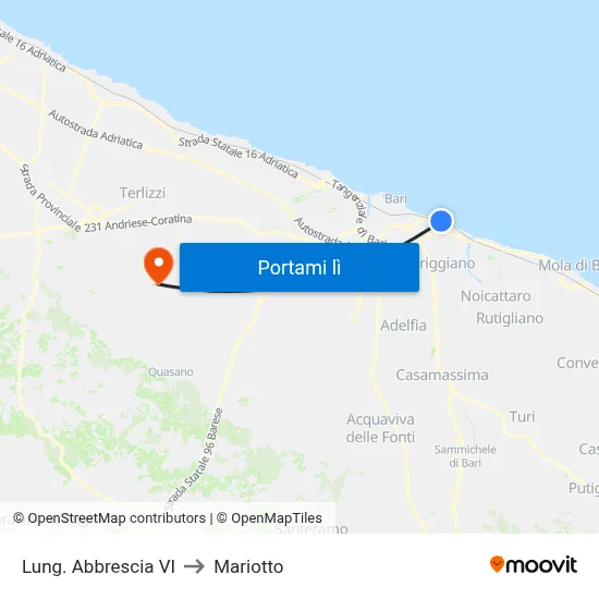 Lung. Abbrescia VI to Mariotto map