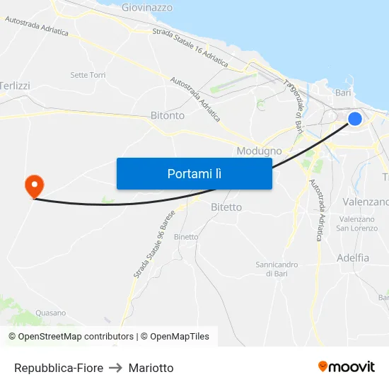 Repubblica-Fiore to Mariotto map