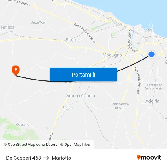 De Gasperi 463 to Mariotto map