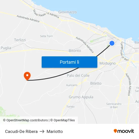 Cacudi-De Ribera to Mariotto map