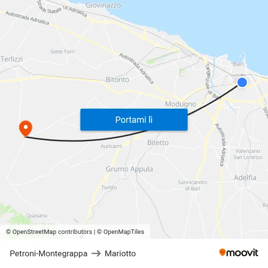 Petroni-Montegrappa to Mariotto map