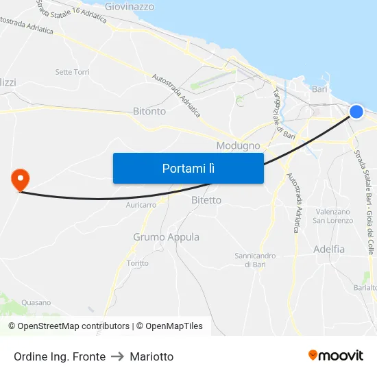 Ordine Ing. Fronte to Mariotto map