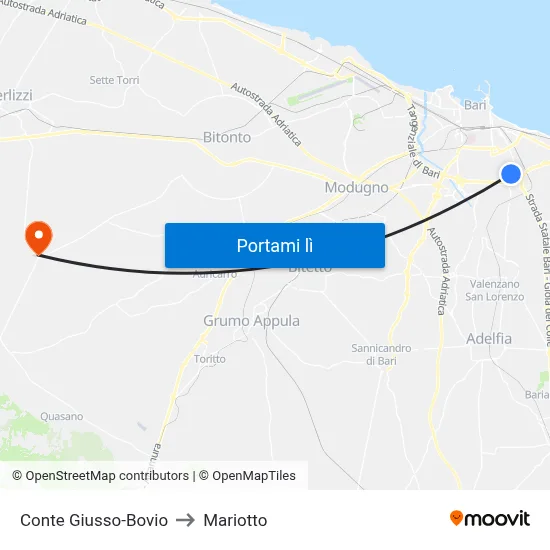 Conte Giusso-Bovio to Mariotto map