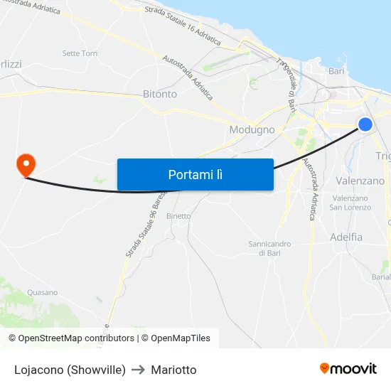 Lojacono (Showville) to Mariotto map