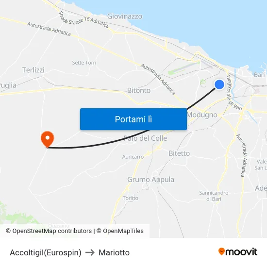 Accoltigil(Eurospin) to Mariotto map