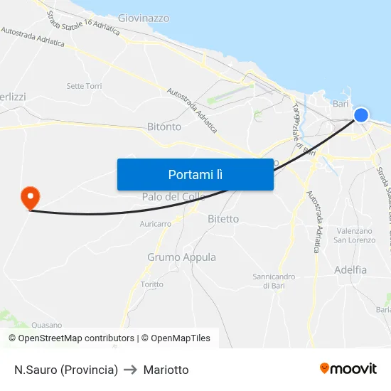 N.Sauro (Provincia) to Mariotto map