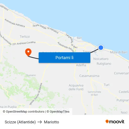 Scizze (Atlantide) to Mariotto map
