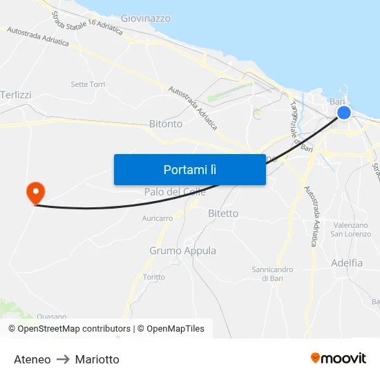 Ateneo to Mariotto map