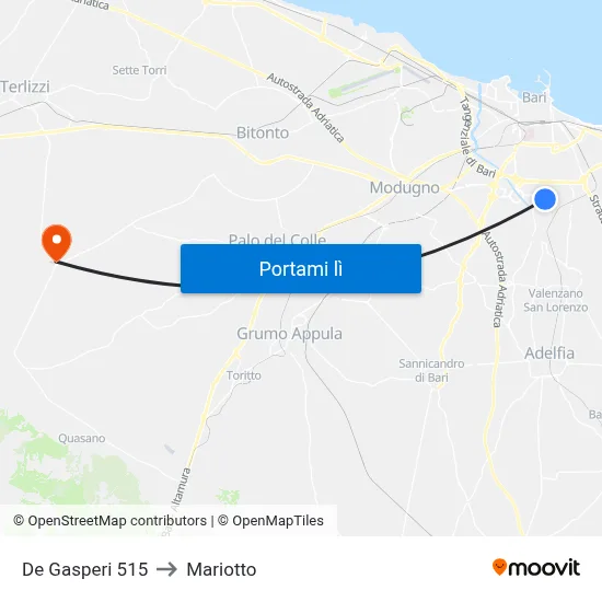 De Gasperi 515 to Mariotto map