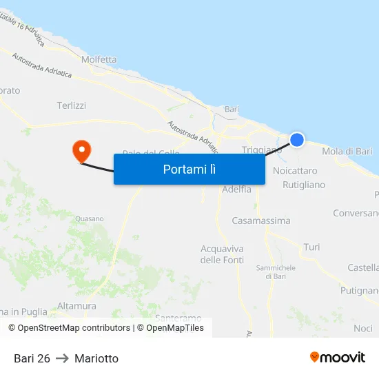 Bari 26 to Mariotto map