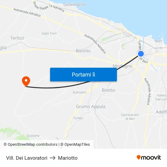 Vill. Dei Lavoratori to Mariotto map