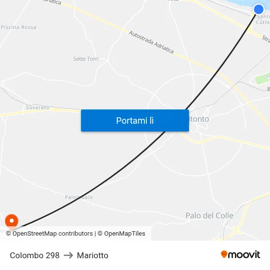 Colombo 298 to Mariotto map