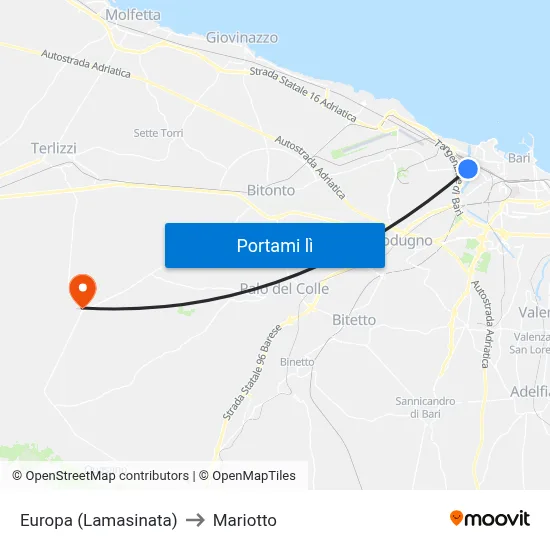 Europa (Lamasinata) to Mariotto map