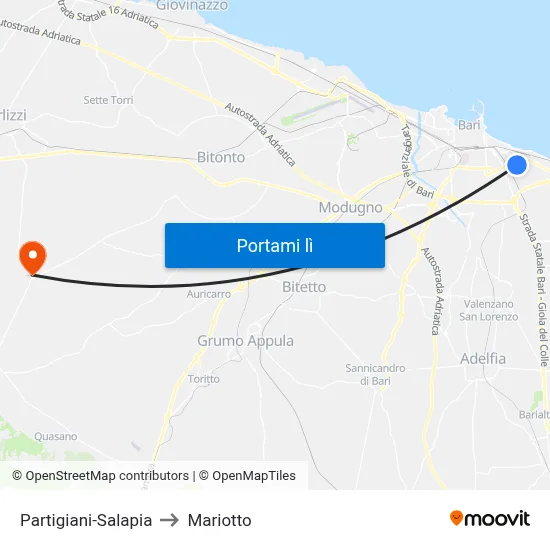 Partigiani-Salapia to Mariotto map