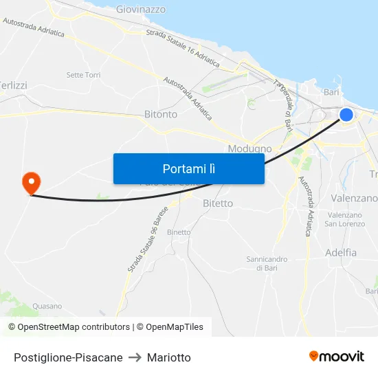Postiglione-Pisacane to Mariotto map